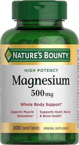 Nature's Bounty Magnesium 500 mg Tablets, High Potency Magnesium ...