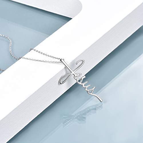 POPLYKE Cross Necklace for Women 925 Sterling Silver Faith Hope Jesus Necklace Religious Jewelry Christian Gifts for Women2