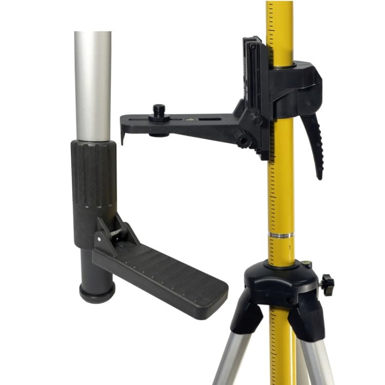 Columna de sujeción LP4.8T telescópica de 4,8 m con trípode de aluminio y soporte láser de 1/4" 5/8" para láser de líneas cruzadas y láser rotativo