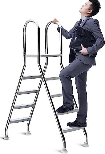 Escalera para piscina de 4 peldaños, 53 pulgadas miniatura 1