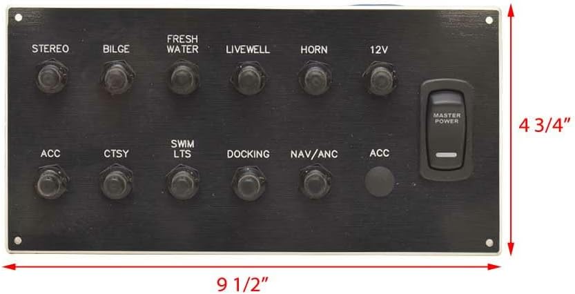 Godfrey Pontoons Boat Breaker Switch Panel 467006 | 9 1/2 x 4 3/4 Inch