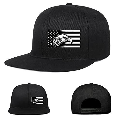 Negi American Eagle Hat USA Hat, Cozy Trucker Cap Patriotic Hat, Black Trucker Hat, Adjustable Snapback Hats for Men Women