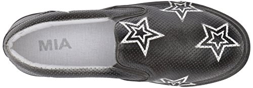 MIA Women's Star Fashion Sneaker, Black, 9 M US