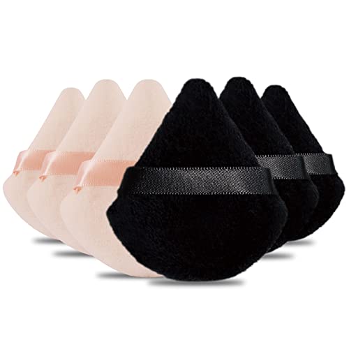 Powder Puff Daubigny 6 Pcs Makeup Puff Face Soft Triangle Powder Puffs For Loose Powder Mineral Powder Body Powder Velour Cosmetic Foundation Sponges Blender Beauty Makeup Tools(Nude+Black) #TOP8