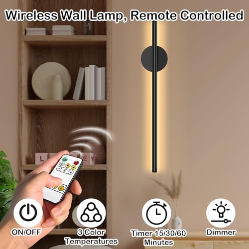 Apliques de pared recargables con mando pack de 2 luces a pilas regulables para dormitorio 7