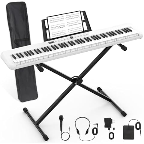 Crrtvt 88-Key Semi-Weighted Digital Piano Bundle Cover