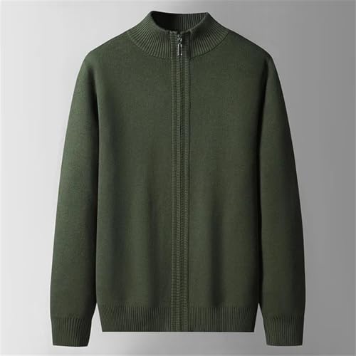 Men's Solid Cotton Pullover Sweater Winter Thickened Solid Color Zipper Knitted Cardigan2