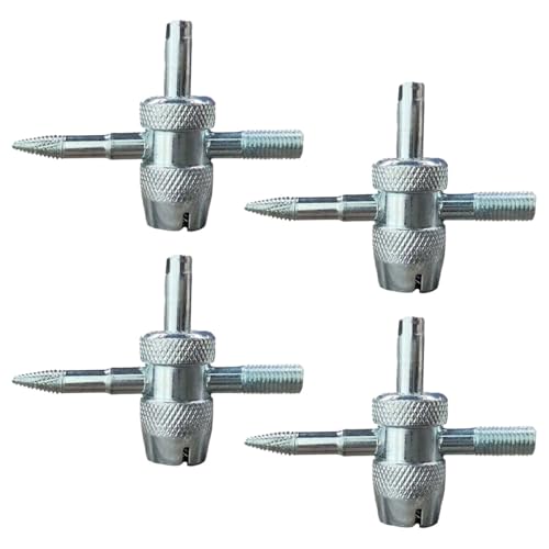 Image of 4PCS 4-Way Tire Valve Core Removal Tool 4-in-1 Universal Valve Wrench | Multifunctional Tire Valve Tools, Valve Core Tool Auto Tire Stem Core Remover Installer, Fit for Car Bicycle Bike Tire Repair
