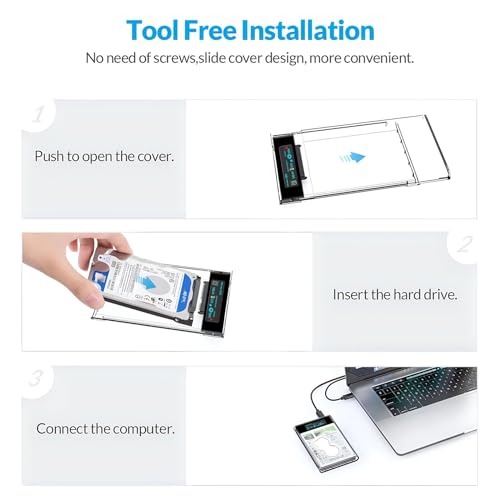 Caja Externa Transparente USB 3.0 para Disco 2.5 pulgadas miniatura 5