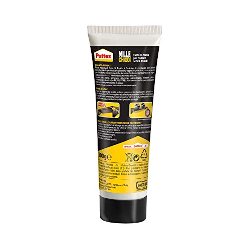 Pattex Millechiodi Forte & Rapido, adesivo di montaggio extra forte che sostituisce viti e fori al muro, adesivo bianco con effetto ventosa, 1x100g blister - Image 5
