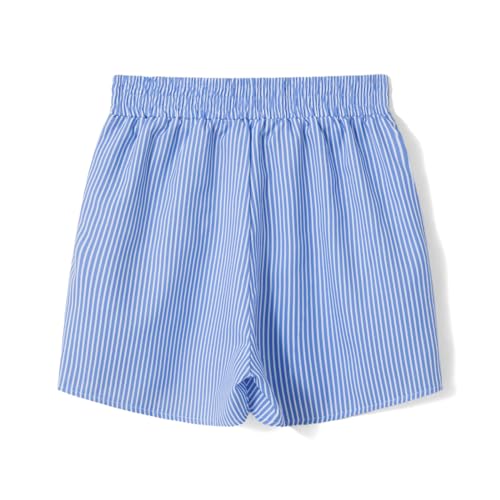 Image of Pivanzore Y2k Plaid Shorts for Women Casual Elastic Waist Aesthetic Lounge Bottom Baggy Pajama Shorts Boxers Sleepwear