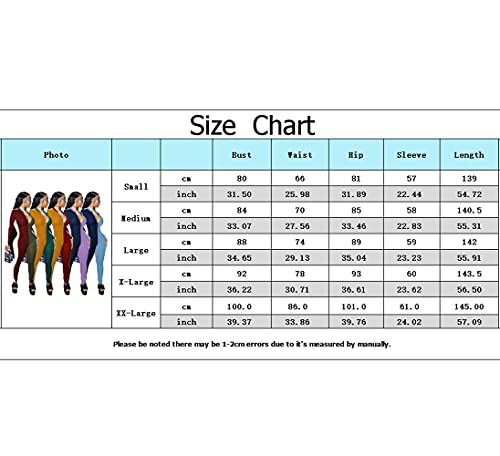 Mrskoala Women's Sexy V Neck Comfy Party Jumpsuit Long Sleeve Bodycon One Piece Long Pant Jumpsuit Romper Clubwear Blue L #TOP5