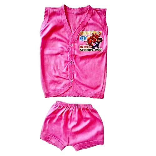 Image of New Born Baby Boy & Girls Stylish Trendy Top /TShirt /Jablas and Shorts Dress set with Front Button Open. Pack of 5 T-shirt + 5 Shorts I Size 0 Months up to 1 years(Multicolor)