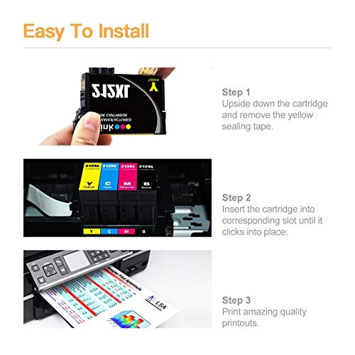 E-Z Ink (Tm) Remanufactured 212Xl Ink Cartridge Replacement For Epson 212 Ink 212 Xl T212 To Use With Xp-4100 Xp-4105 Wf-2830 Wf-2850 Printer New Upgraded Chips(Black, Cyan, Magenta, Yellow, 4 Pack) #TOP6