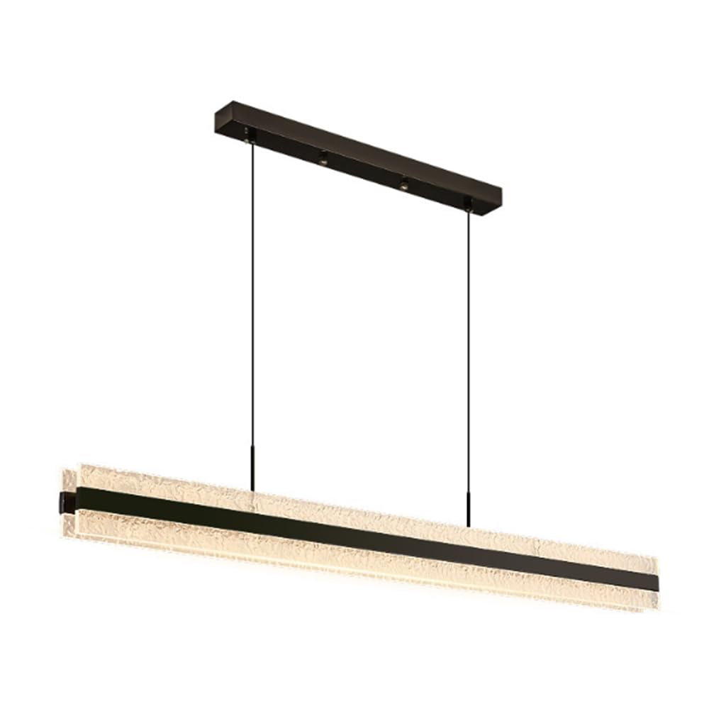 Lampe suspendue linéaire en aluminium texture pierre et acrylique premium - 5
