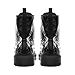 AWSOLE Gothic Combat Boots Skull Lace-Up Ankle Booties Fashion Motorcycle Boot Leather Work Boots for Men & Women