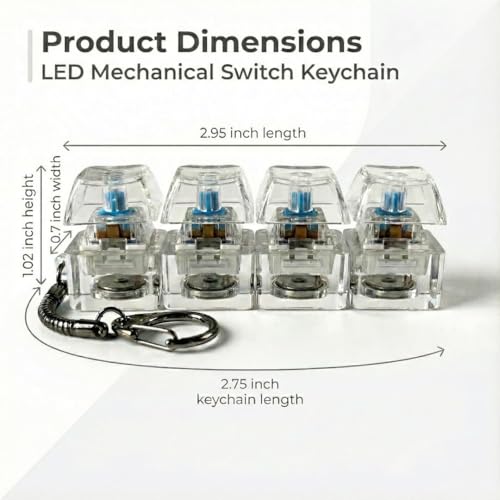 Image of Transparent Mechanical Switch Fidget Keychain for Stress Relief, Clicky Desk Toy for Adults, Portable EDC Keyring Accessory for Office, Travel & Daily Use (Multicolor)
