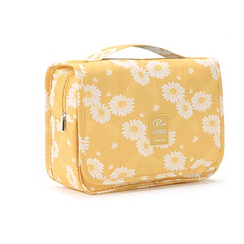 Homchen Trousse de toilette de voyage à suspendre, étanche, pliable, portable Orange fleur m