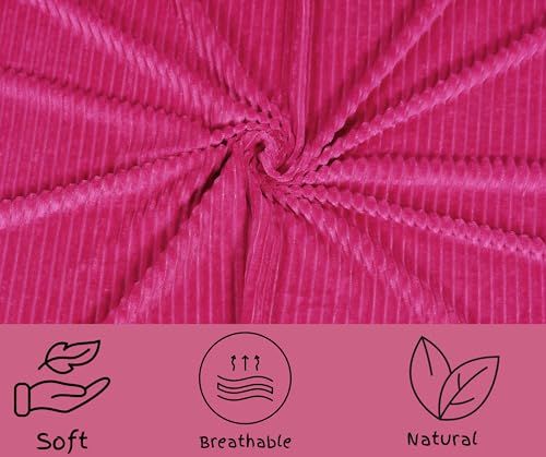 Image of RD TREND Presents Velvet 250 GSM Self Stripe Pillow Cover Set of 2 with Zipper, Size -18 inch x 28 inch Inches (45x71 Cm) (Magenta)