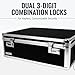 Vaultz Storage Lock Box - 6.5 x 23 x 13.5 Inch - Secure Dorm Storage Trunk with Combination Lock - Ideal Briefcase, Medicine Box, and Personal Item Lock Box - Store Cash, Laptop - Black/Silver