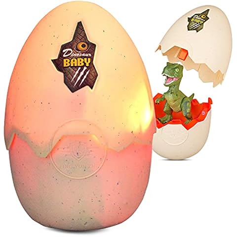 Marsjoy Easter Dinosaur Egg Hatching Toy Figure with Sound & LED Lights, Interactive Touch Control, Realistic Action, 3+ Years Cover
