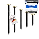 RIKAMA® 50 Picture Nails Gold | Picture Hanging kit | Each 10x 0.75, 1, 1.25, 1.5, 2 inch | Steel Nails for Hanging Pictures | Made in Germany