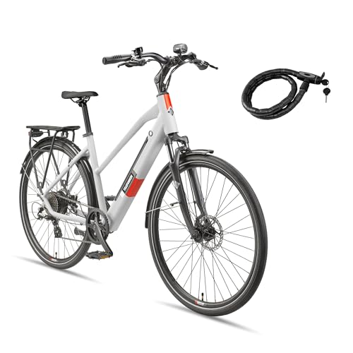 TELEFUNKEN E-Bike 28 Zoll Fahrrad für Damen | Trekking Pedelec mit 8-Gang Kettenschaltung & Scheibenbremsen | 250 W Heckmotor & integriertem 417,6 Wh Li-Ion-Akku | inkl. Panzerkabelschloss