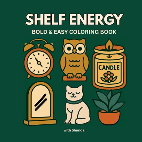 Shelf Energy: A Bold & Easy Coloring Book of Cute Shelf Decor & Cozy Objects image 2