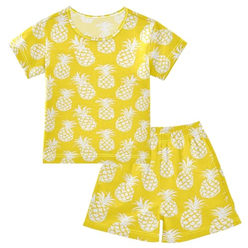 White Pineapples Summer Cute Pajama Sets, Short Sets for Daily Wears and Sleep Wears