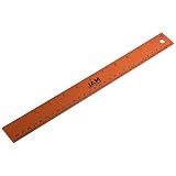 JAM PAPER Regla de Acero Inoxidable - 30 cm - Regla de Metal con Material Antideslizante - Naranja Metálico - Vendido individualmente