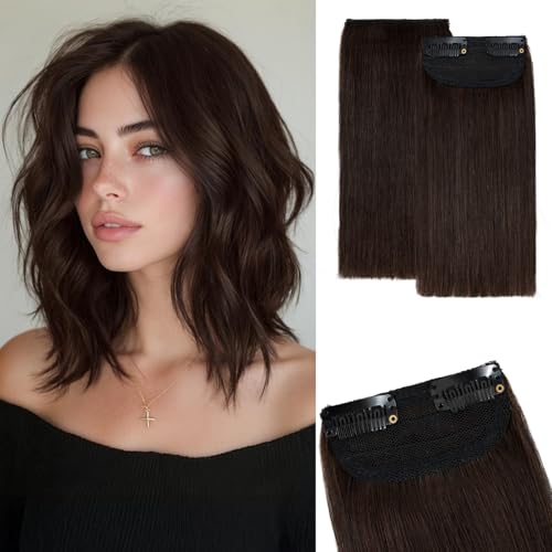 Clip in Short Hair Extensions Real Human Hair,Prokyvity Invisible Human