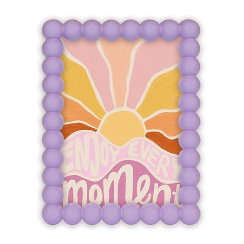 matches21 HOME & HOBBY Cadre photo 15 x 20 cm Design Bubble Cadre décoratif en bois solide Violet pastel
