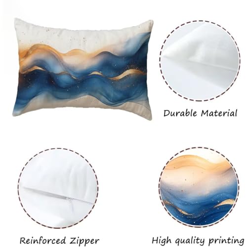 Housse de coussin 40x60 imperméable avec fermeture éclair cachée velours or
