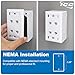 ICC Station ID Wall Plate with 4 Ports, Single Gang, UL Listed, ABS Plastic, Keystone Jack Compatible, Label Window with Clear Cover, Ivory