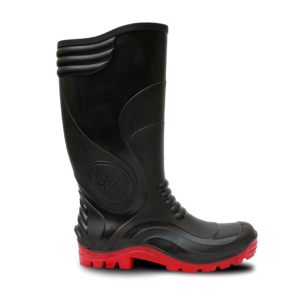 Dev Hilson Sherpa Black Unisex Gumboot with Exceptional Grip on The Smooth Surface, Puncture and Tear/Water Resistant, Double Density, Without Steel Toe (Numeric_7) (B0BLCK7BMM) Amazon Price History, Amazon Price Tracker