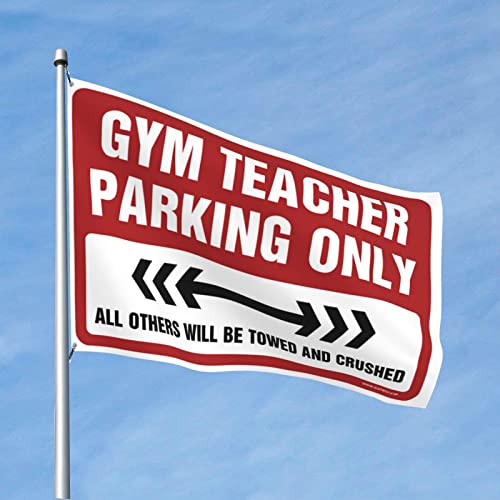Flag gym teacher parking only toile murale résistante 120x180