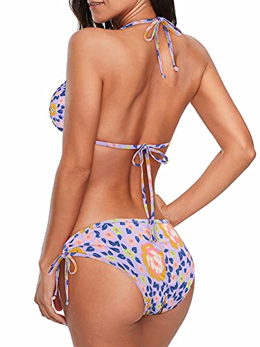 Image of Century Star Women Cute String Triangle Bikini Sets - Swimsuits Two-Piece Tie Side Adjustable Ties Halter Bathing Suit