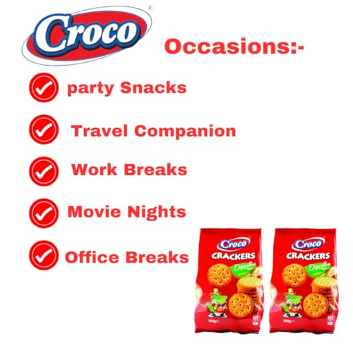 Image of Croco Crackers Special Digestive Biscuits Imported Baked Snacks Each 150 g Pack of 2