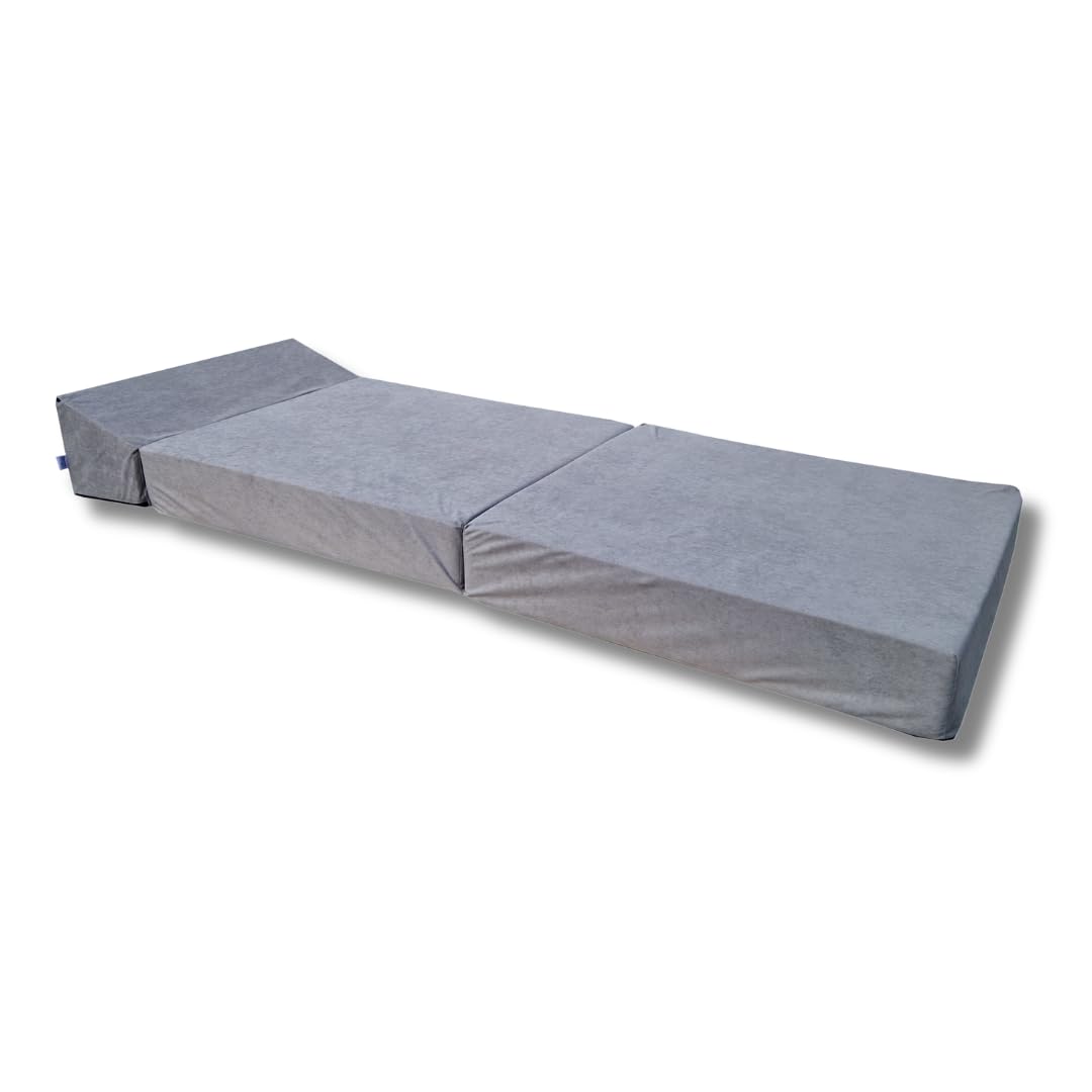 Natalia Spzoo – 3-teilige klappbare Schaumsessel (160 x 60 x 12 cm) gemütliche Faltmatratze für einen erholsamen Schlaf – Klappmatratze mit Schaumstoffkern & abnehmbarem Bezug