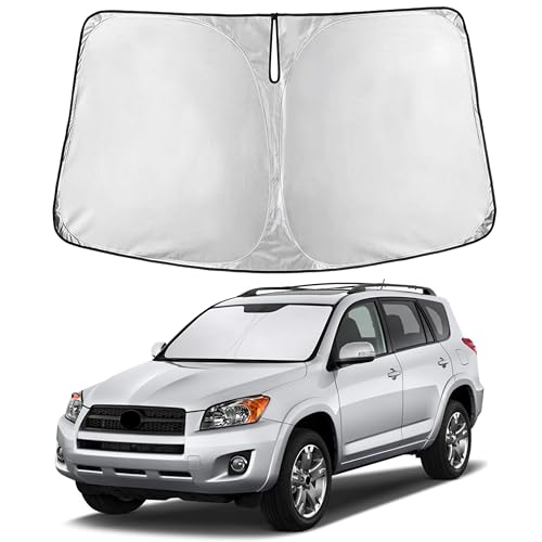 Image of EcoNour Windshield Sunshade Compatible for Toyota RAV4 2006-2010 2011 2012, Sun Visor for Front Windshield & Window Sun Shade Cover, UV Heat Blocker & Protector, Car Accessories
