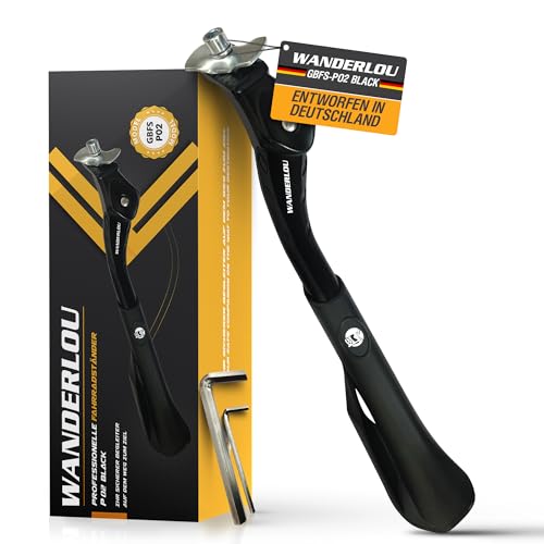 WANDERLOU Béquille centrale pour vélo de 24 à 29 pouces, extra stable, 45 kg, qualité supérieure, réglable en hauteur, pour VTT, vélo électrique et de...