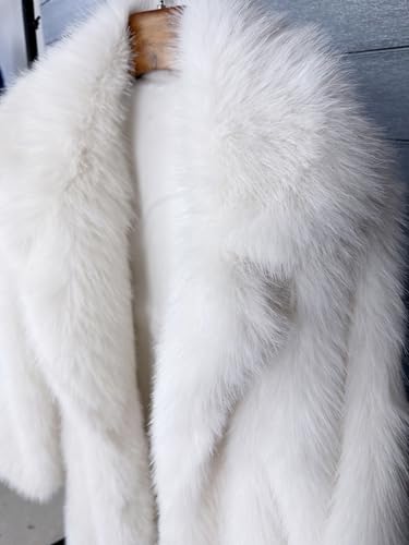 Fluffy Faux Fur Long Overcoat,Warm Outwear Parka Long Coat with Sleeves3