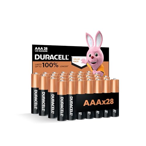Duracell AAA Alkaline Batteries Pack of 28 - Last up to 100% longer