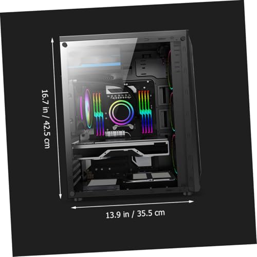 Gabinete de computadora de escritorio KALLORY RGB con panel lateral de vidrio templado, soporte de placa madre ATX, iluminación LED para juegos y uso de oficina miniatura 4