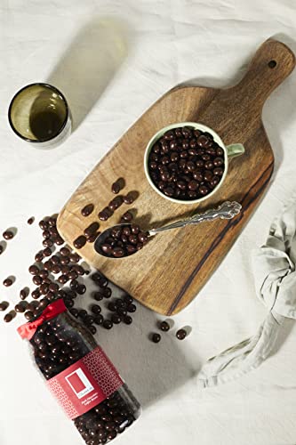 Rita Farhi Dark Chocolate Covered Coffee Beans in a Ribbon Gift Jar, 740g, Dark Chocolate Coated Coffee Beans, Chocolate Nuts Gift - New Palm Oil Free Recipe