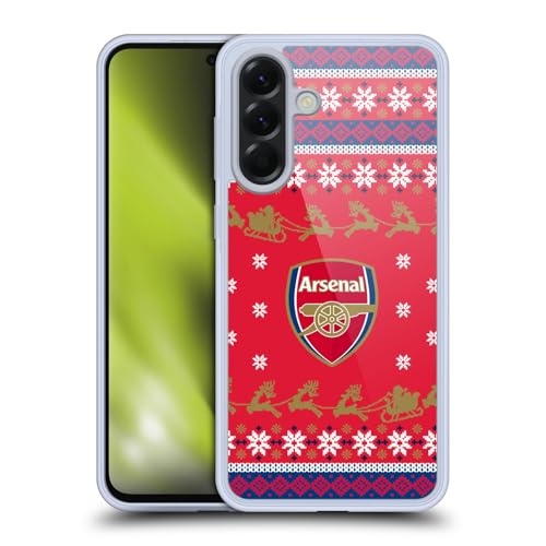 Head Case Designs Officially Licensed Arsenal FC Sleigh Pattern Christmas Jumper Gel Case [Military Grade Protection] Compatible with Samsung Galaxy A56 5G