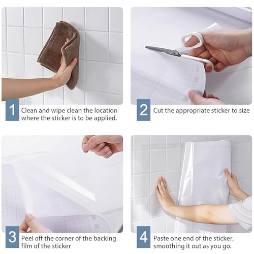Image of Wall Protection Sheet- Clear Contact Paper Furniture Liner, Transparent Kitchen Backplash Proof || Peel & Stick Cover for Counters - Kitchen Furniture and Walls || (12 x 120 Inch)
