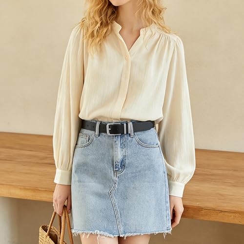 Image of WHIPPY Women Casual Leather Belt for Jeans Pants, Fashion Ladies Waist Dress Belt