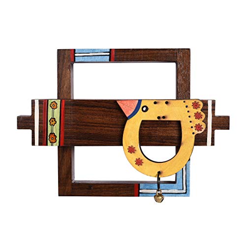Image of AAKRITI ART CREATIONS Abstract Wooden Wall Decor Set of 2 with Natural Brown | Handmade Wooden Wall Art Frames | Matte Finish Decorative Wall Hanging for Living Room, Bedroom & Gifting
