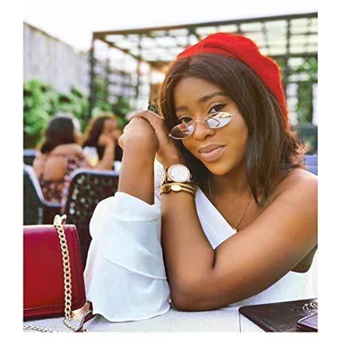 Image of COASION Vintage Small Oval Aesthetic Sunglasses Retro for Women Men Hippie Cool Metal Frame Sun Glasses